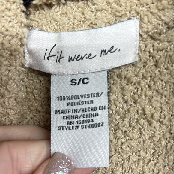 If It Were Me 3 pc Fuzzy Teddy Sleepwear Short Set With Cardigan Womens Sz Small - Picture 2 of 10